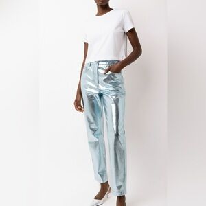 Amy Lynn Lupe Ice Blue Metallic Trousers